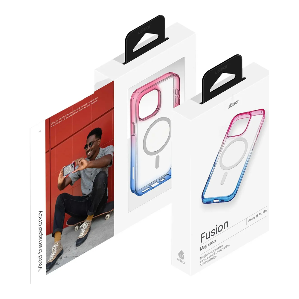 Чехол защитный uBear Fusion Mag Case iPhone 16 Pro Max, сине-розовый